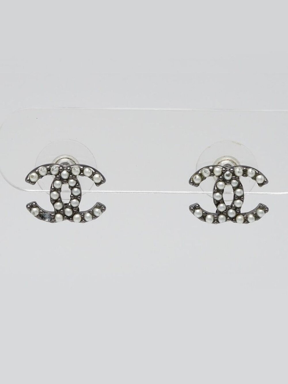 Chanel Faux Pearl Mini CC Stud Earrings